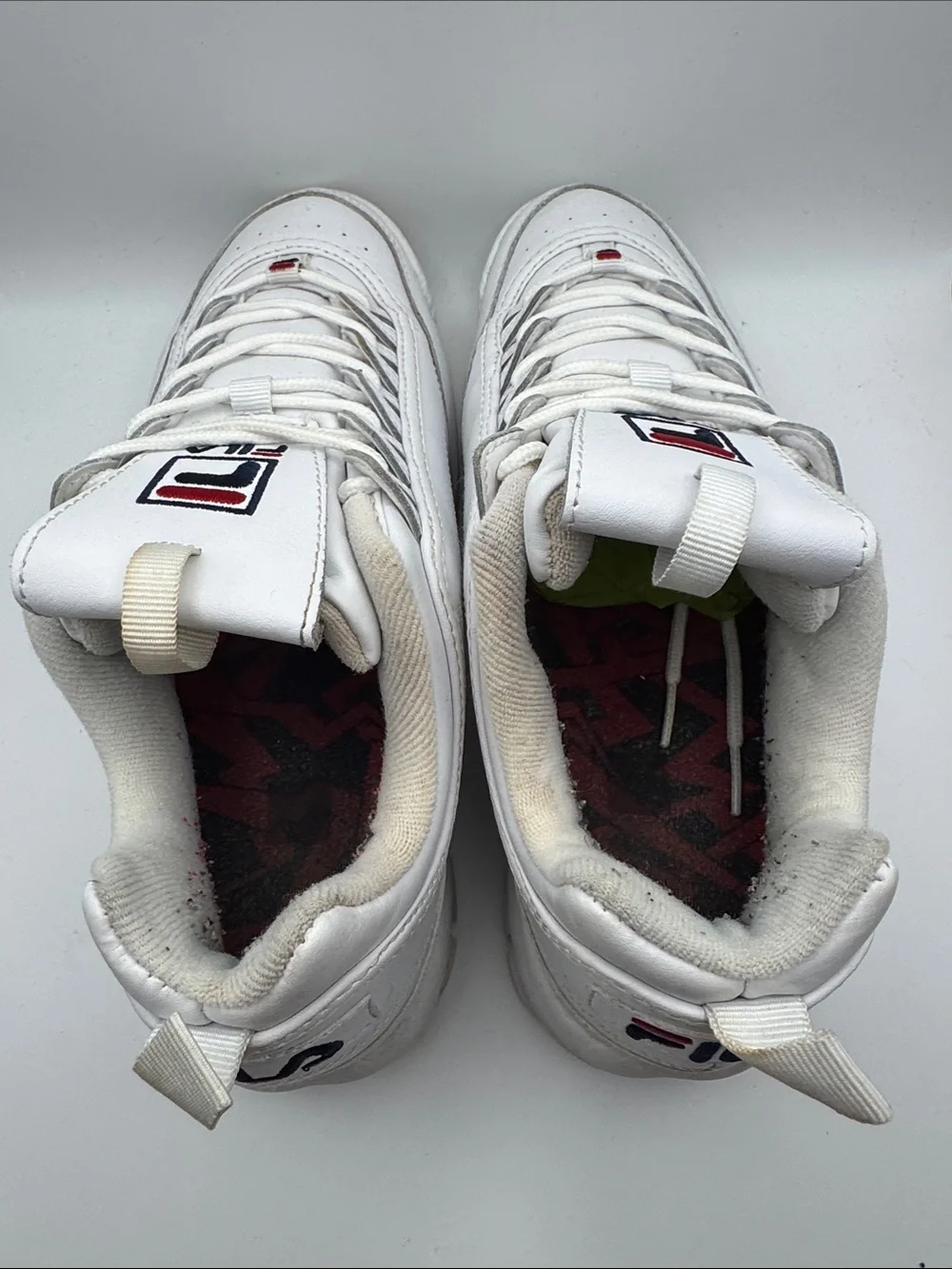 Fila Shoes Mens 9 Disruptor II Sneaker White Lace Up Low Top Comfort